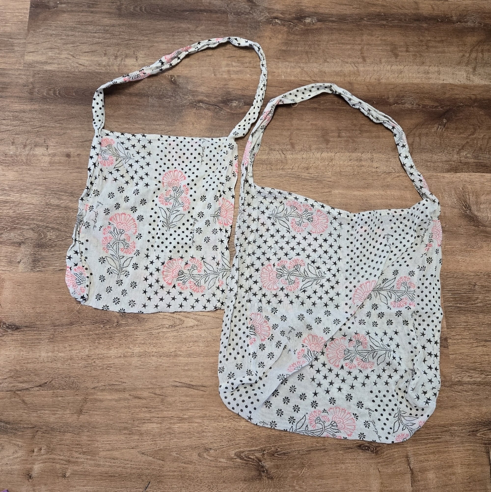Free People Floral Print Bags - Pink and Black Reusable Bag